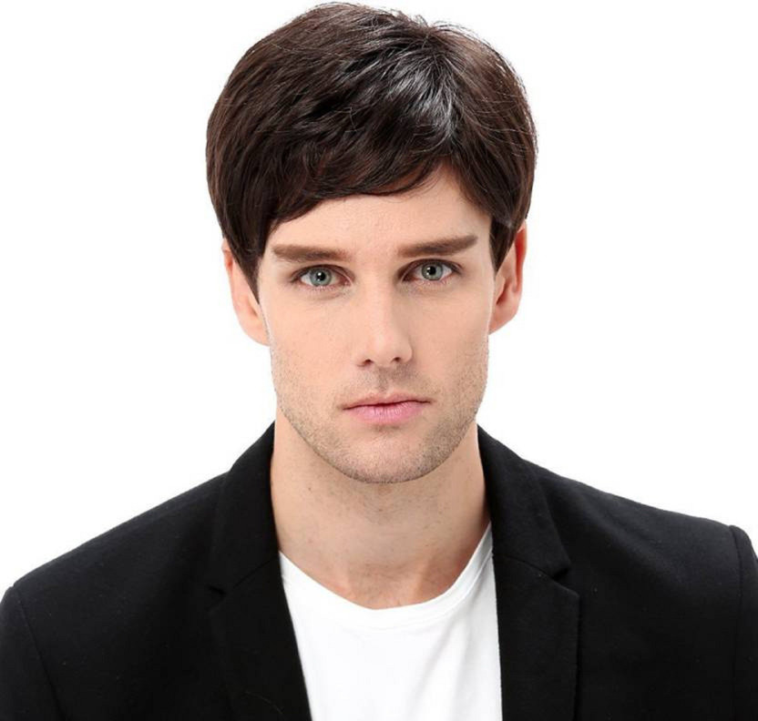 Confidence New Style Synthetic Short Wig For Men, Black Hair